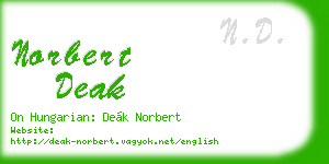 norbert deak business card