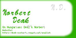 norbert deak business card